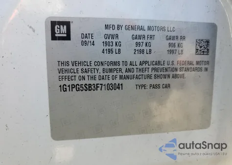 2015 Chevrolet Cruze Ltz from USA, damaged, VIN 1G1PG5SB3F7103041